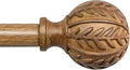 QDWIS Boho Wood Curtain Rods for Windows 48 to 84 inch, Rustic Decorative by Unknown