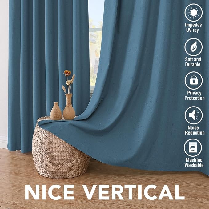 H.VERSAILTEX Linen Curtains 100% Blackout Curtains - Image 7