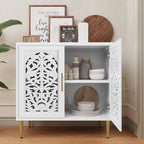 ARTPOWER Accent Cabinet with 2 Doors, Vintage Hollow Carving Buffet Cabinet - Image 3