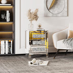 VINGLI Mirrored Nightstand Set of 2, Mirrored Side/End Table - Image 4