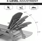 Outdoor Lounge Chair, HDPE 4-Position Adjustable Chaise Lounge Outdoor - Image 5