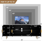 ARTPOWER TV Stand with Storage, Under TV Cabinet with Glass Door, TV Console - Image 2