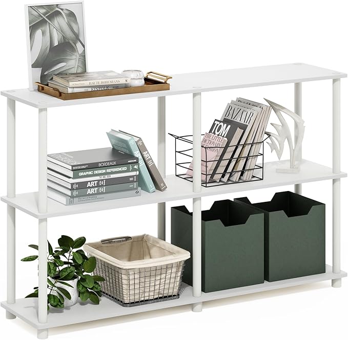 Furinno Turn-N-Tube Storage Shelves, 3-Tier 47.4 Wide Book Shelf, Corner Shelf by Furinno-FitsYourSpaceFitsYourBudget