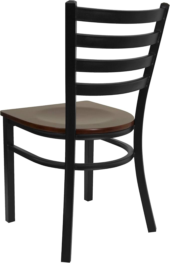 Flash Furniture HERCULES Series Black Ladder Back Metal Restaurant Chair - Image 5