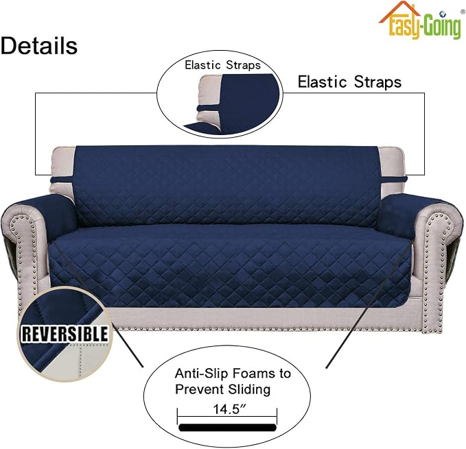 Easy-Going Reversible Couch Cover, Small Chair, Water Resistant Furniture Mat - Image 3