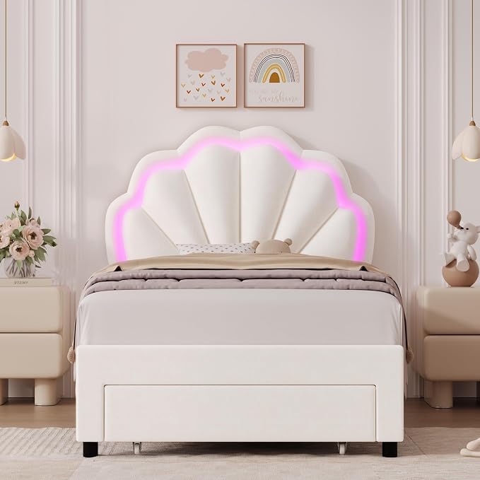 HIFIT Twin Upholstered Smart LED Bed Frame - Image 3