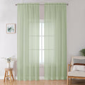 Sheer Curtain 96 Inch Long 2 Panels Set, Light Filtering Clear Rod Pocket Soft by OWENIE