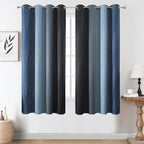 Navy Blue and Black Ombre Blackout Curtains - Image 2