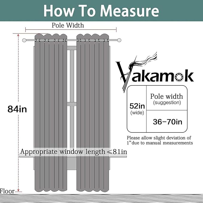 Yakamok Room Darkening Curtains 52x84 inch Length Dark Blue-Living Room | 2 - Image 3