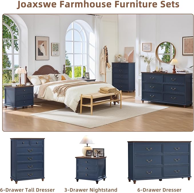 Joaxswe Farmhouse 6 Drawers Dresser - Image 6