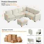 104'' V Shaped Modular Sofa, Sectional Couch - Image 2