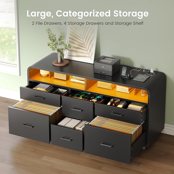 SEDETA 6 Drawer File Cabinet - Image 2