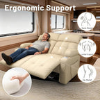 Reclining Loveseat with Pebble Texture Fabric, Loveseat Recliner with USB/Type - Image 7