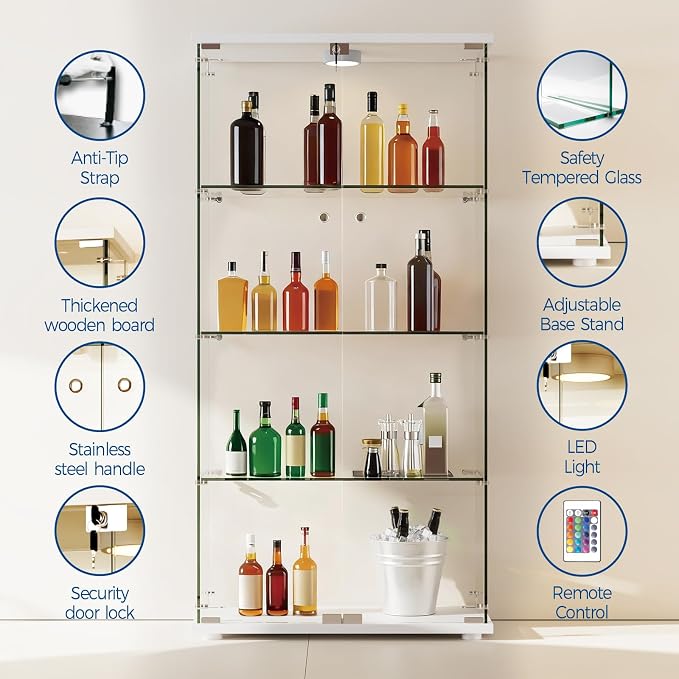 IDEALHOUSE Tempered Glass Display Cabinet - Image 3