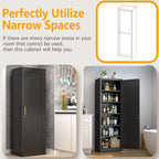 Ckzbx Metal Locker Tall Narrow Storage Cabinet, Gym Home Office, Entryway and - Image 5