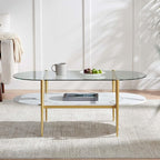 LumFurn Oval Coffee Table, Mid-Century Modern Design, L41 x W21 x H17 inch - Image 5
