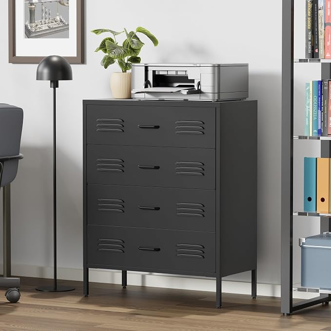 LCAOPC Black Metal 4 Drawer Dresser - Image 5