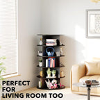 SpaceAid 5 Tier Rotating Shoe Rack Tower, Spinning Shoe Display Lazy Susan - Image 6