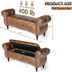 ZZW Storage Ottoman Bench, Tufted Bed Benches - Image 3