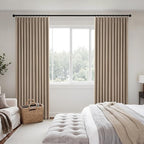 MIULEE Copper Brown Pinch Pleated 100% Blackout Curtains 40x102 Inches | Room - Image 2