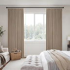 MIULEE Copper Brown Pinch Pleated 100% Blackout Linen Curtains 40x63 Inches | - Image 2