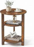 Farmhouse 3-Tier Round Side Table, 17.7*21.7inch End Table by Zexvida
