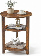 Farmhouse 3-Tier Round Side Table, 17.7*21.7inch End Table by Zexvida