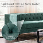 HULALA HOME 84" W Faux Leather Sofa Couch - Image 4
