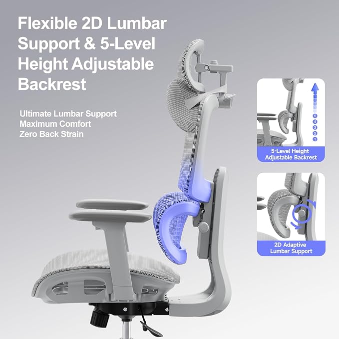 Ergonomic Office Chair with 3D Headrest, Computer Chair with Adjustable - Image 6