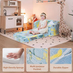 Extra Wide Kids Couch, 2-in-1 Soft Toddler Couch - Image 4