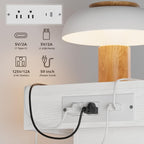 LIKIMIO Night Stand with Charging Station, Modern White Nightstand with LED - Image 5