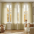MIULEE Gold Sheer Curtains 84 Inches Long 4 Panels 42 x 84 Inches | Light by MIULEE