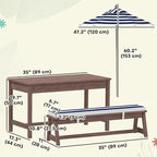 Qaba Kids Picnic Table, Outdoor Wooden Table & Bench Set - Image 7
