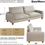EASE MOOSE 88.5" Large Seat Faux Leather Loveseat Sofa, Waterproof and - Image 2