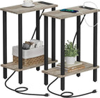 TUTOTAK Small End Table with Charging Station, Narrow Side Table with USB Ports by ChoosetutotakFurnitureBuildYourCozyHome