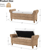 HULALA HOME Rattan Storage Bench - Image 2