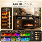 70" Fireplace TV Stand, Modern Entertainment Center - Image 6