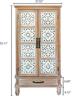LKTART 55" Tall Vintage Sideboards Carved Wood Buffet Cabinet, Farmhouse Pantry - Image 2