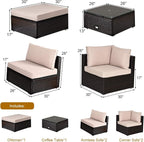 Tangkula 6 Piece Patio Furniture Set, Outdoor Deck Lawn Backyard Durable Steel - Image 5