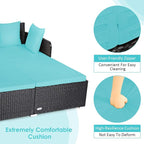 Tangkula Outdoor Rattan Daybed, Sunbed Wicker Furniture w/Spacious Seat - Image 6