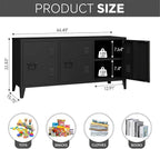 MIOCASA Metal Storage Cabinet, 3 Door TV Stand, Metal TV Cabinet - Image 3