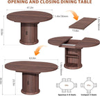 Jocoevol 47″–63″ Extendable Round Dining Table - Image 2