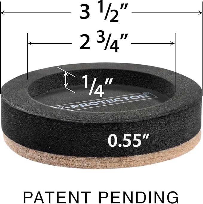 Felt Furniture Sliders for Hardwood Floors X-PROTECTOR 16 PCS 3 ½” - Image 3