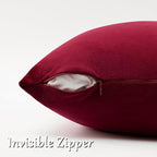 GIGIZAZA Burgundy Velvet Pillow Covers 16x16 Decorative Pillows Pack of 2 | Red - Image 4