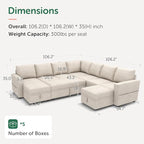 HONBAY Modular Sectional Sleeper Sofa - Image 2