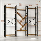 INNOD Triple 4 Tier Book Shelf, Large Industrial Bookcase - Image 2