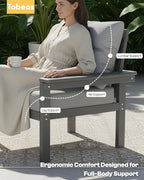 HDPE 10 Piece Outdoor Patio Furniture Set, All-Weather Outdoor Couch Set - Image 4