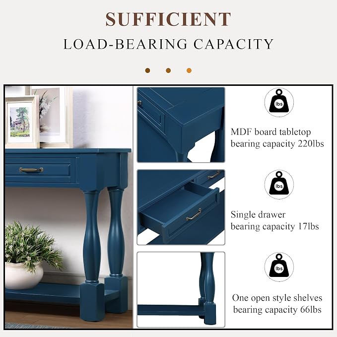 Knocbel Long Antique Entry Console Table - Image 9