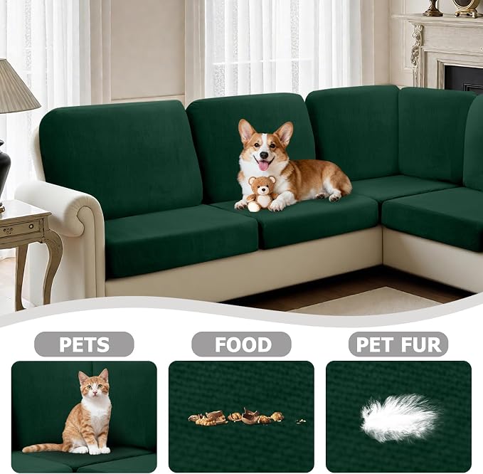 Arfntevss Sectional Couch Covers L Shape Couch Cushion Covers Slipcovers Fitted - Image 6