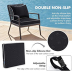 MIULEE Black Outdoor Seat Cushion 22x22 Inch Waterproof & 3 Year Fade Resistant - Image 4
